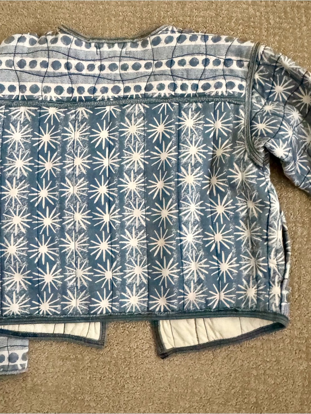 Quilted Star-Print Jacket in Light Blue Kara - Picture 5 of 6